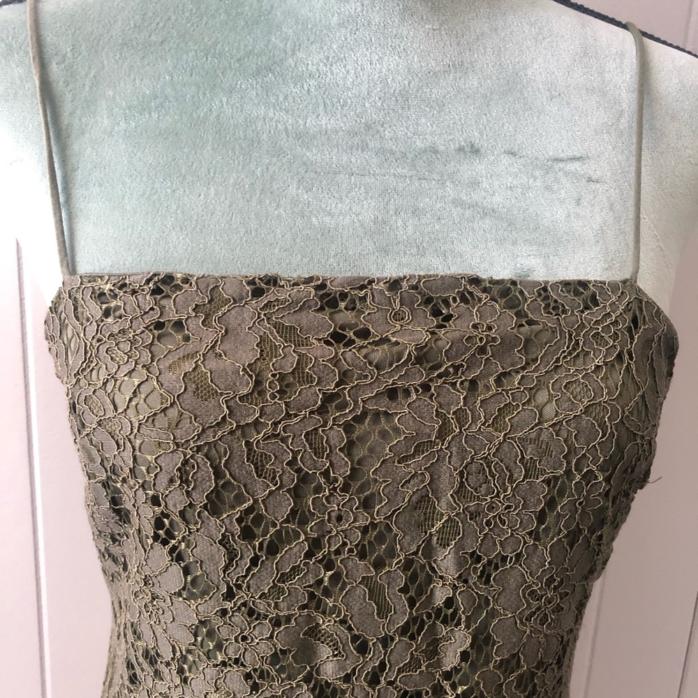 Olive Lace Detail Dress - Picture 3 of 4